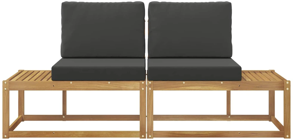 Lauko galinė sofa 2 Vienetas Balta Kietos akacijos mediena