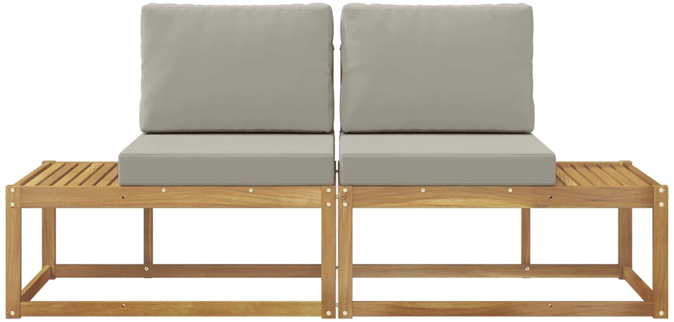 Lauko galinė sofa 2 Vienetas Balta Kietos akacijos mediena