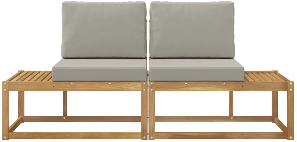 Lauko galinė sofa 2 Vienetas Balta Kietos akacijos mediena