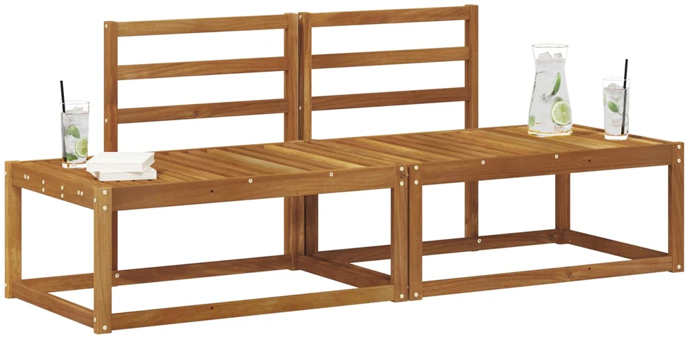 Lauko galinė sofa 2 Vienetas Natūrali 182,5 x 63 x 73 cm