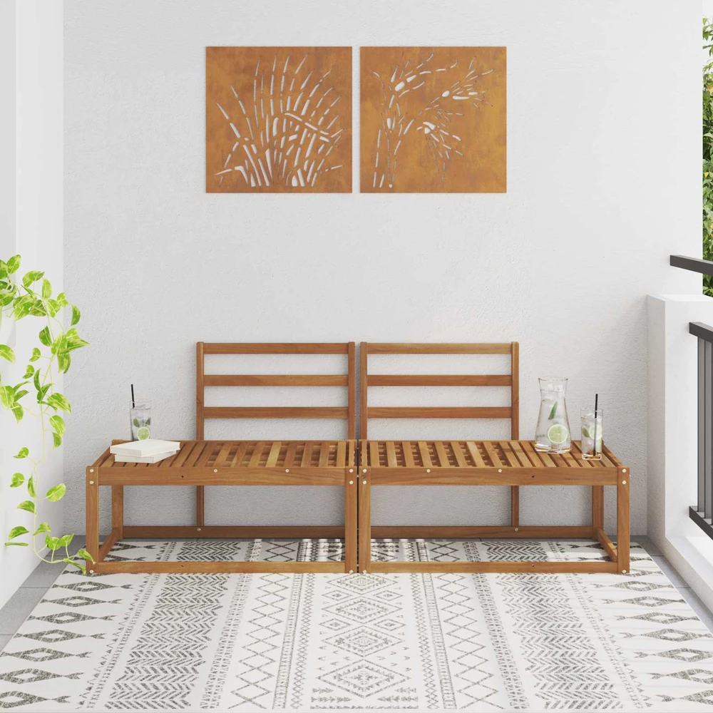 Lauko galinė sofa 2 Vienetas Natūrali 182,5 x 63 x 73 cm