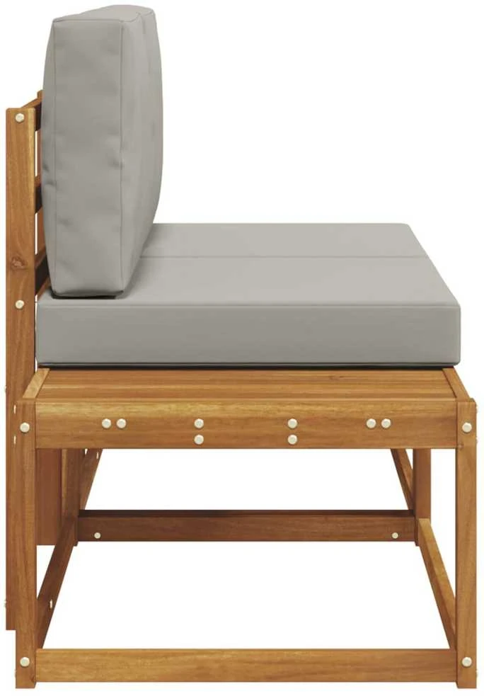Lauko galinė sofa 2 Vienetas Natūrali ir šviesiai pilka