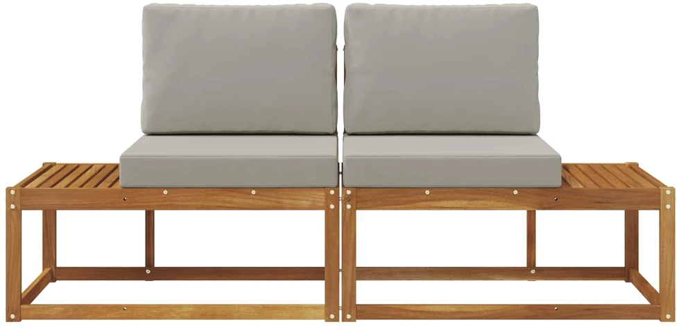 Lauko galinė sofa 2 Vienetas Natūrali ir šviesiai pilka