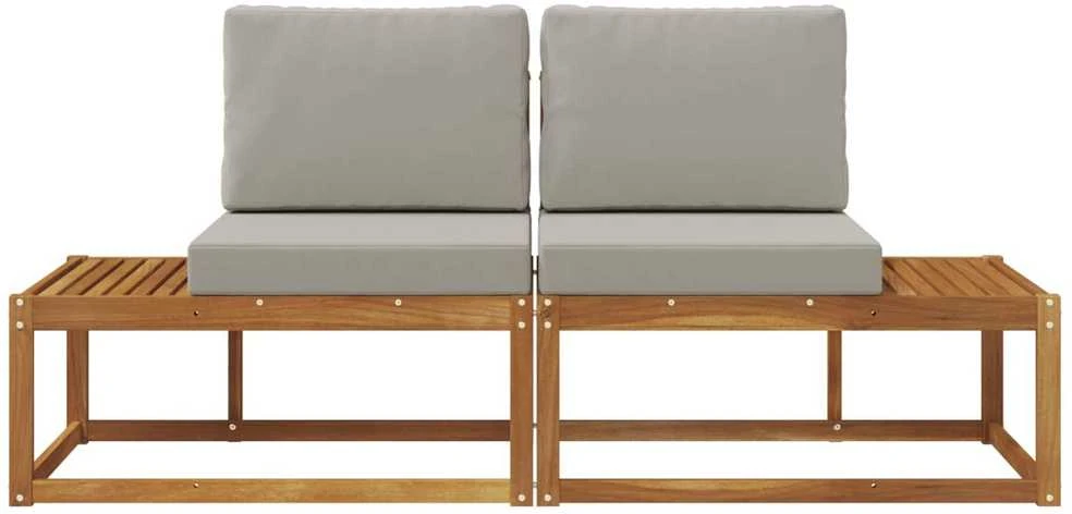 Lauko galinė sofa 2 Vienetas Natūrali ir šviesiai pilka