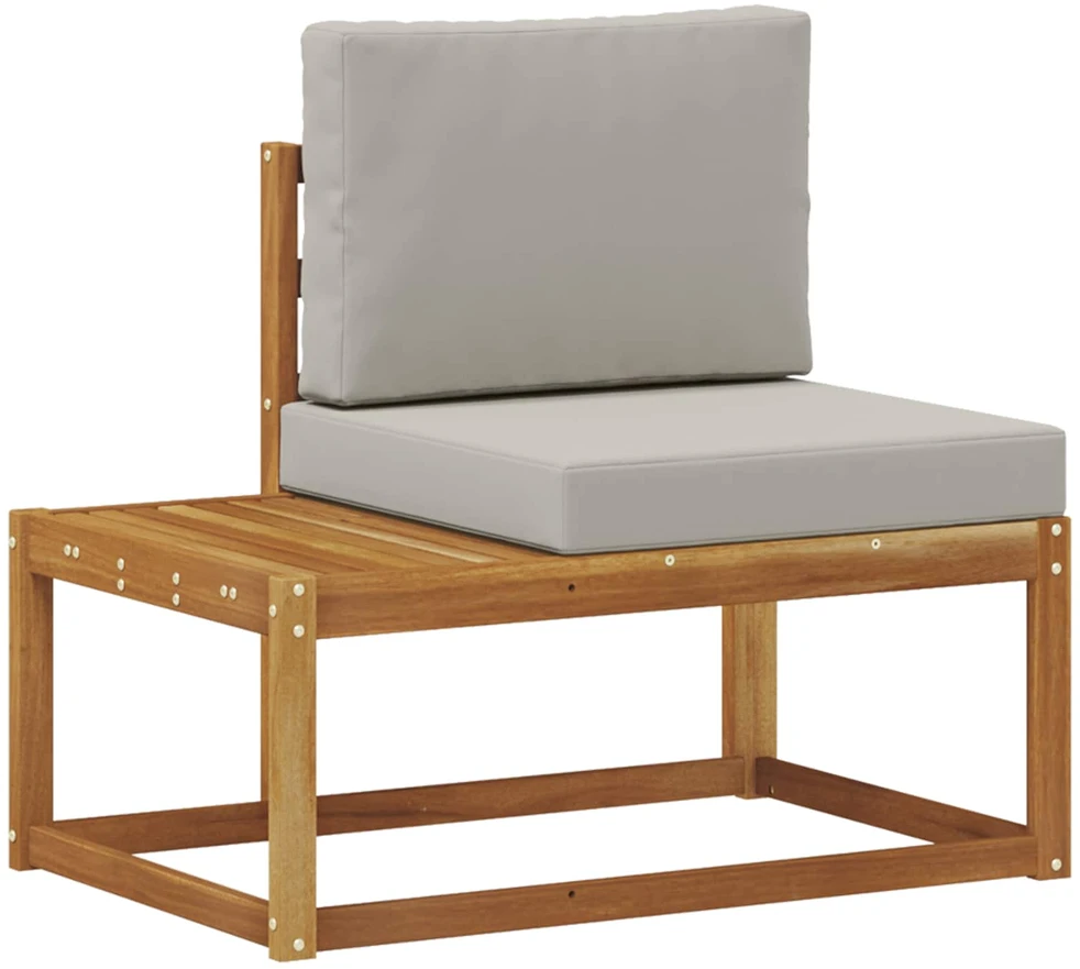 Lauko galinė sofa 2 Vienetas Natūrali ir šviesiai pilka