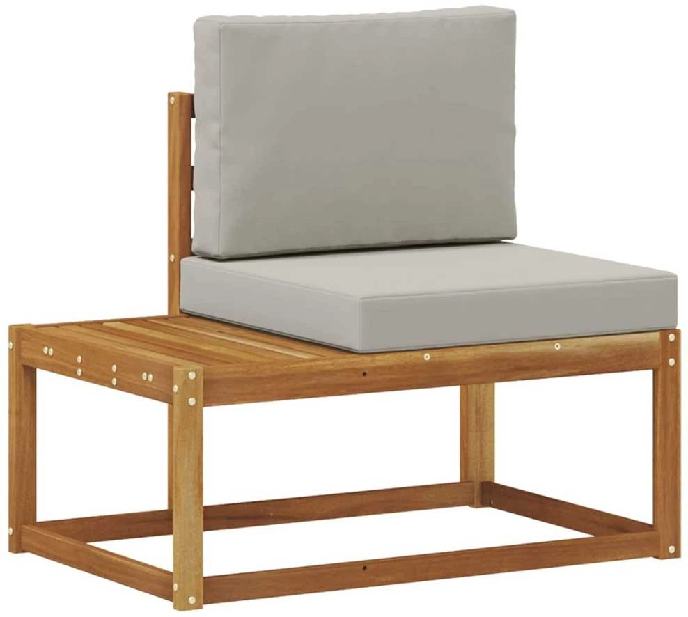 Lauko galinė sofa 2 Vienetas Natūrali ir šviesiai pilka