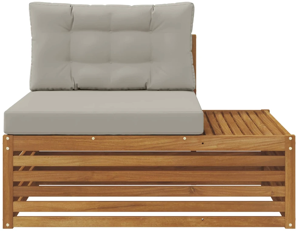 Lauko galinė sofa 3 Vienetas Natūrali ir šviesiai pilka