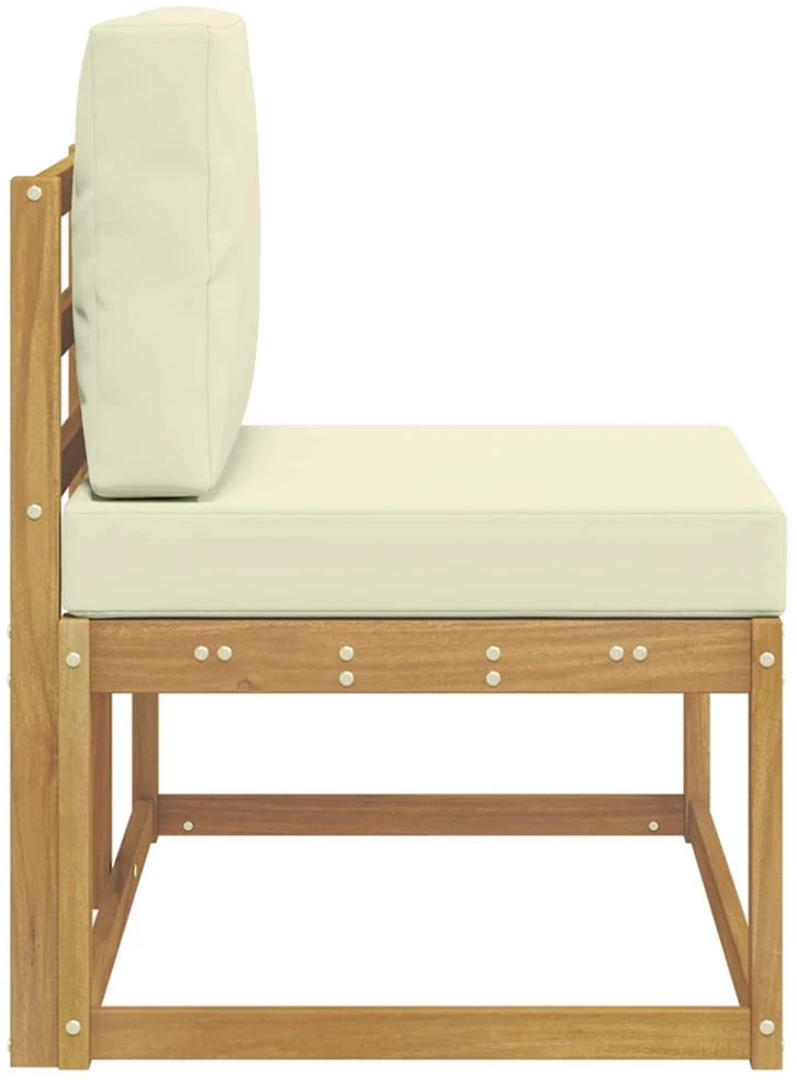 Lauko galinė sofa Balta 91 x 63 x 73 cm Kietos akacijos mediena