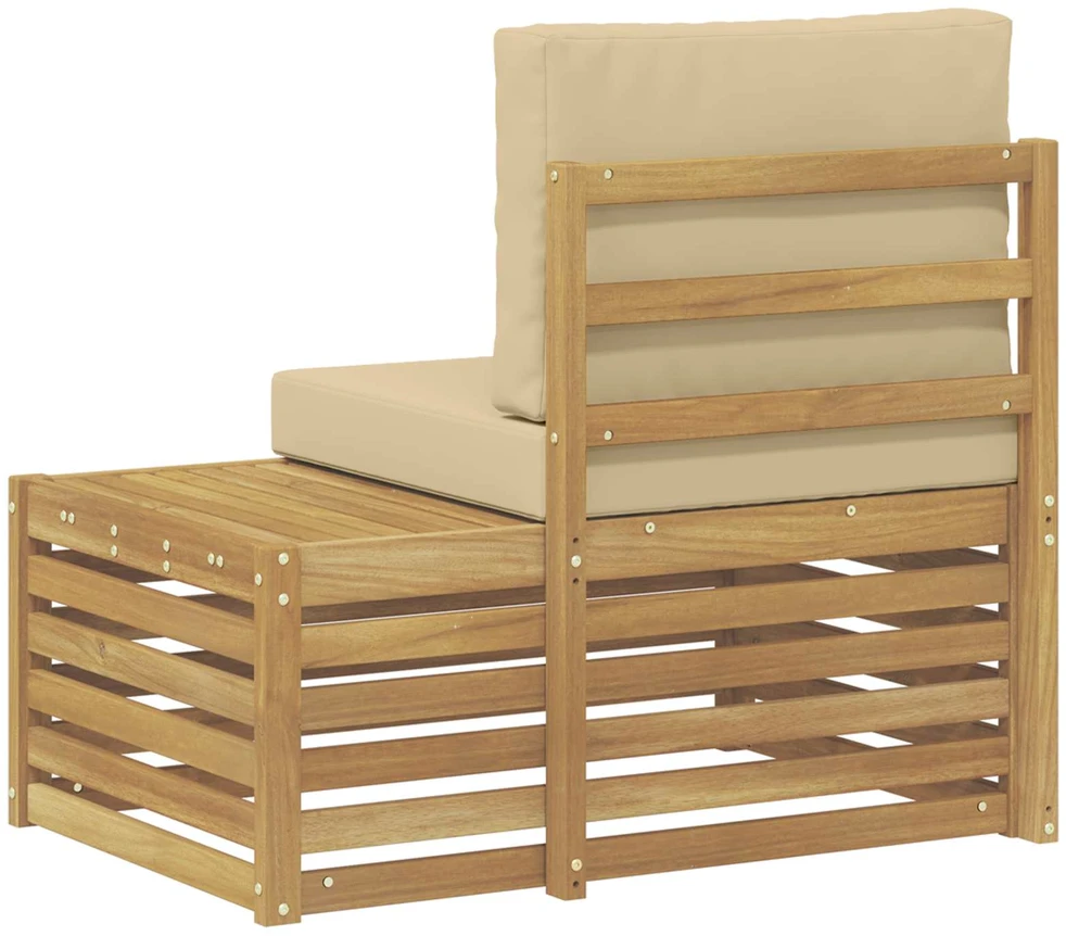 Lauko galinė sofa Balta 91 x 63 x 73 cm Kietos akacijos mediena
