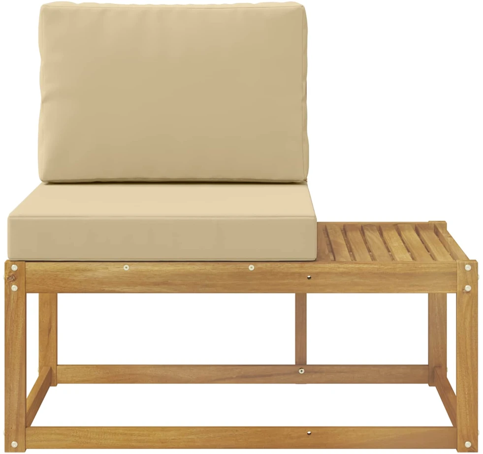 Lauko galinė sofa Balta 91 x 63 x 73 cm Kietos akacijos mediena
