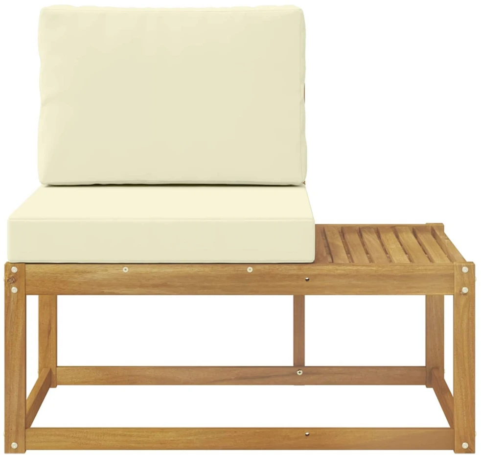 Lauko galinė sofa Balta 91 x 63 x 73 cm Kietos akacijos mediena
