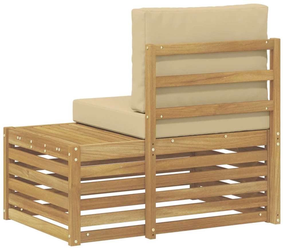 Lauko galinė sofa Balta 91 x 63 x 73 cm Kietos akacijos mediena
