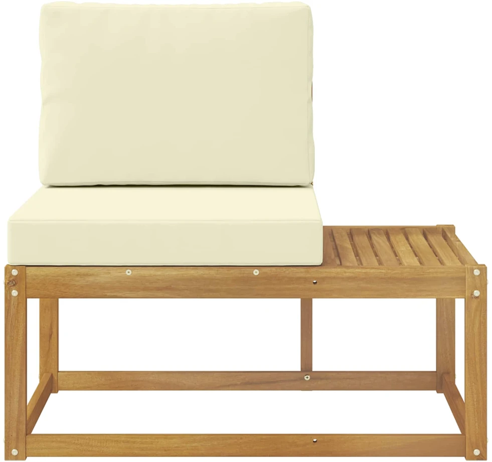 Lauko galinė sofa Balta 91 x 63 x 73 cm Kietos akacijos mediena