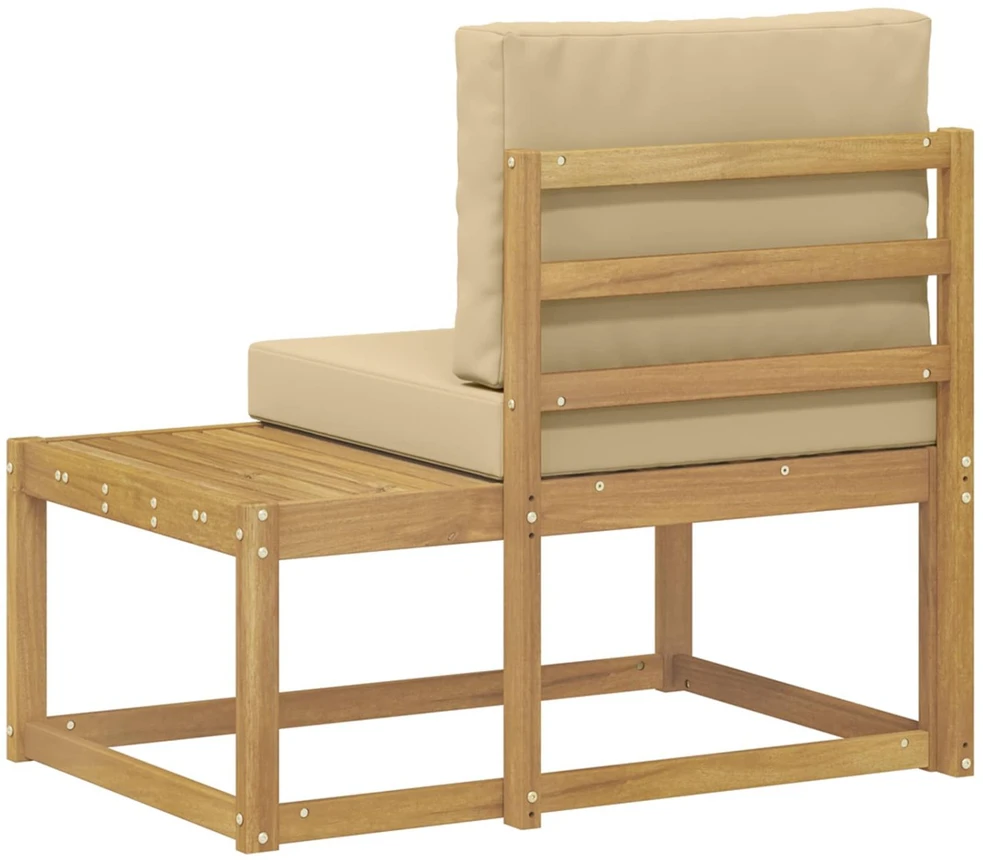 Lauko galinė sofa Balta 91 x 63 x 73 cm Kietos akacijos mediena
