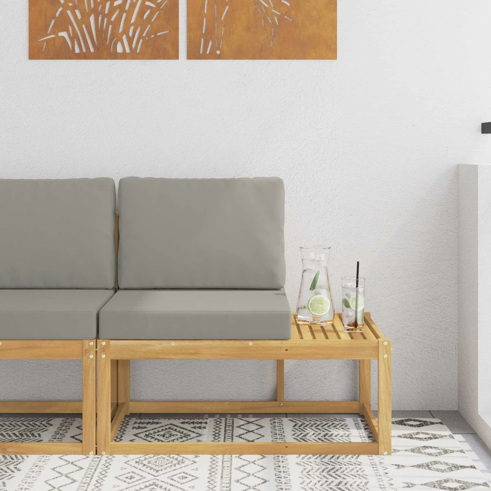 Lauko galinė sofa Balta 91 x 63 x 73 cm Kietos akacijos mediena