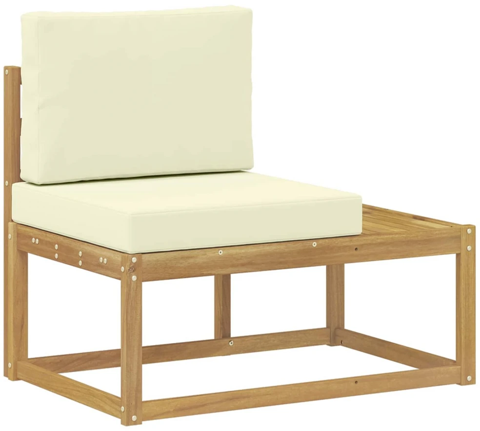 Lauko galinė sofa Balta 91 x 63 x 73 cm Kietos akacijos mediena