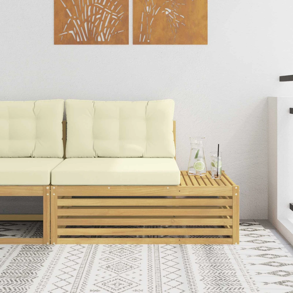 Lauko galinė sofa Kietos akacijos mediena Balta