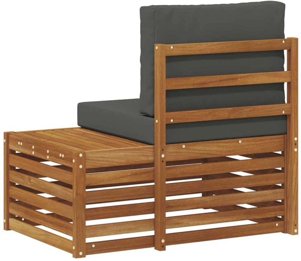 Lauko galinė sofa su pagalve Natūrali 91 x 63 x 73 cm