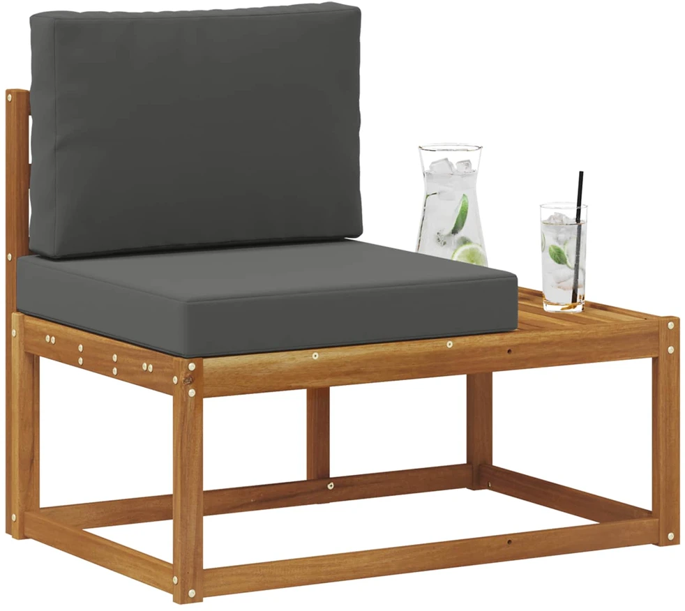 Lauko galinė sofa Natūralus ir antracitas 91 x 63 x 73 cm