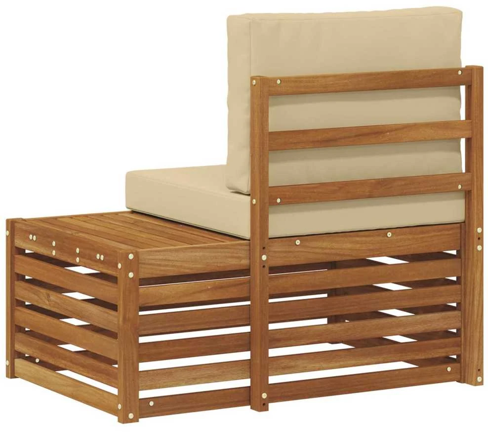 Lauko galinė sofa su pagalve Natūrali 91 x 63 x 73 cm