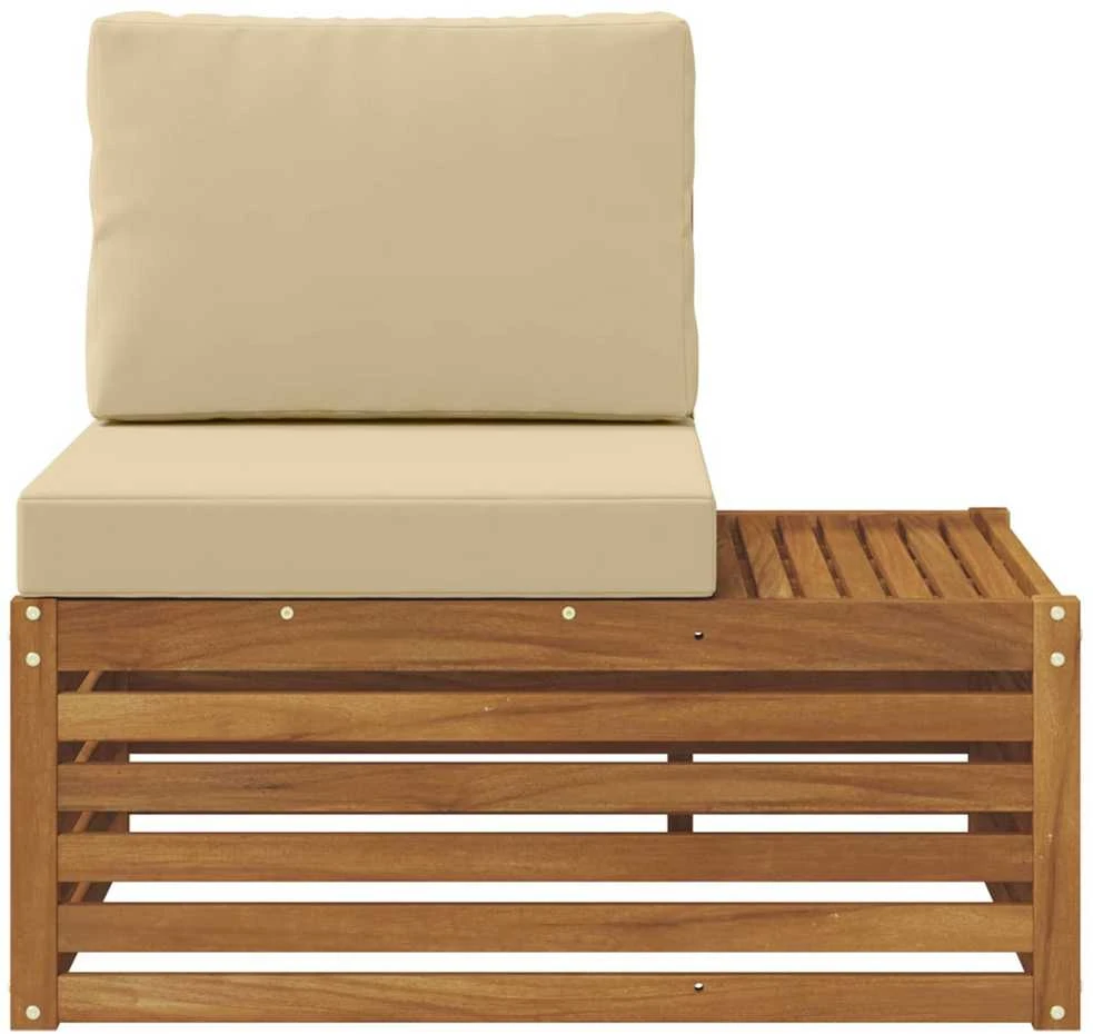 Lauko galinė sofa su pagalve Natūrali 91 x 63 x 73 cm