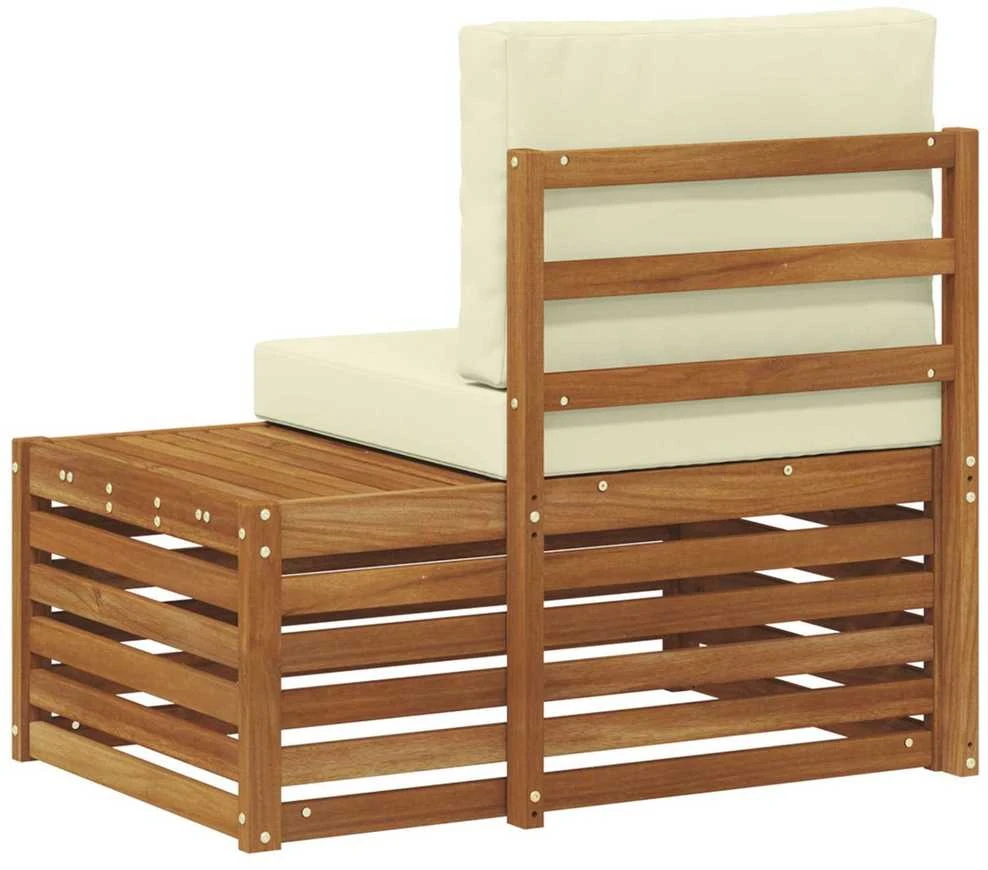 Lauko galinė sofa su pagalve Natūrali 91 x 63 x 73 cm