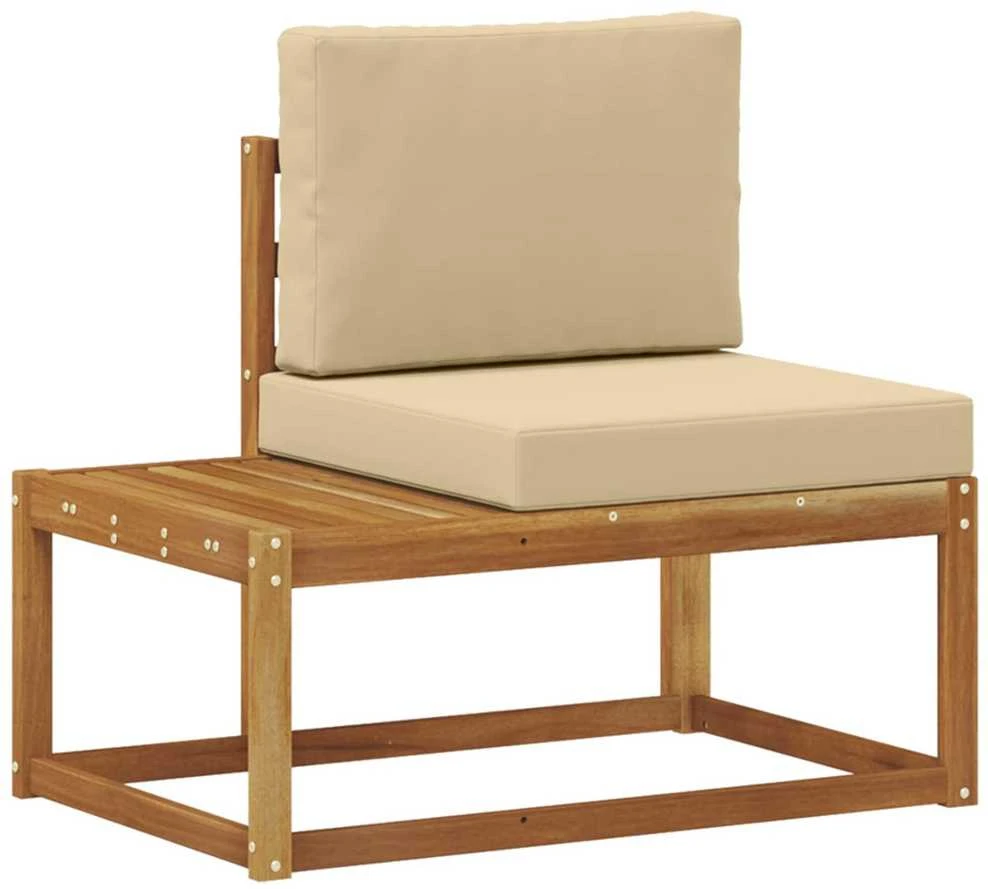 Lauko galinė sofa su pagalve 2 Vienetas Natūralus ir bežinis