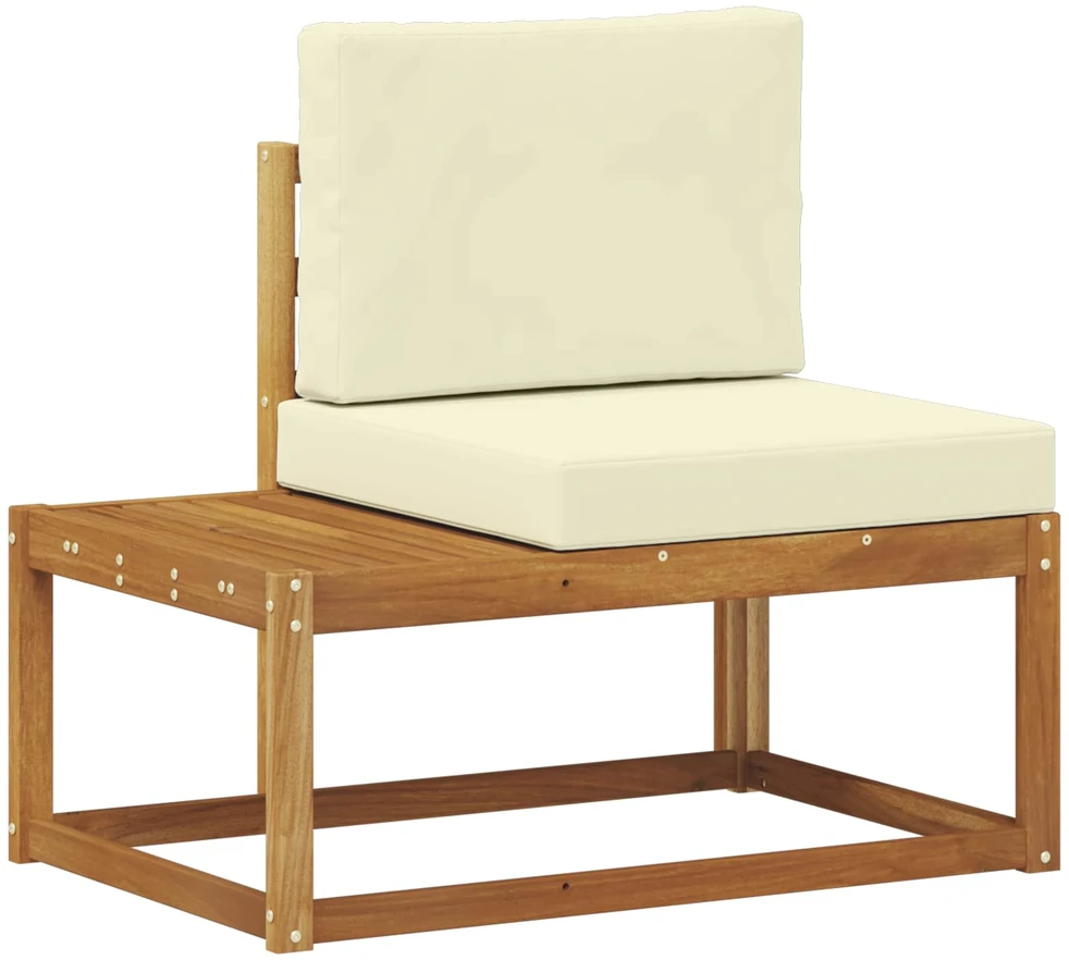 Lauko galinė sofa su pagalve 2 Vienetas Natūralus ir grietinėlė