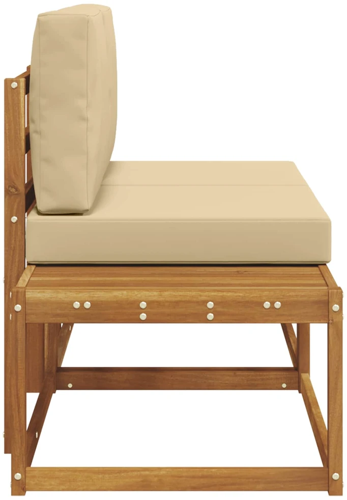 Lauko galinė sofa su pagalve 2 Vienetas Natūralus ir bežinis