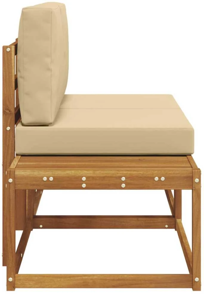 Lauko galinė sofa su pagalve 2 Vienetas Natūralus ir bežinis