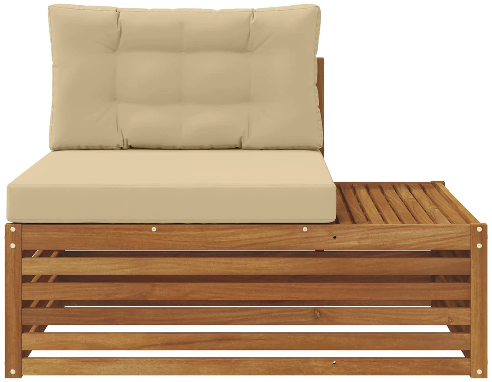 Lauko galinė sofa su pagalve 3 Vienetas Natūralus ir bežinis