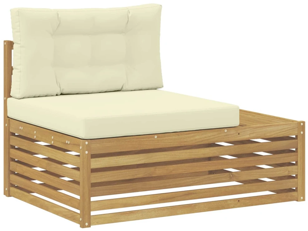 Lauko galinė sofa Kietos akacijos mediena Balta