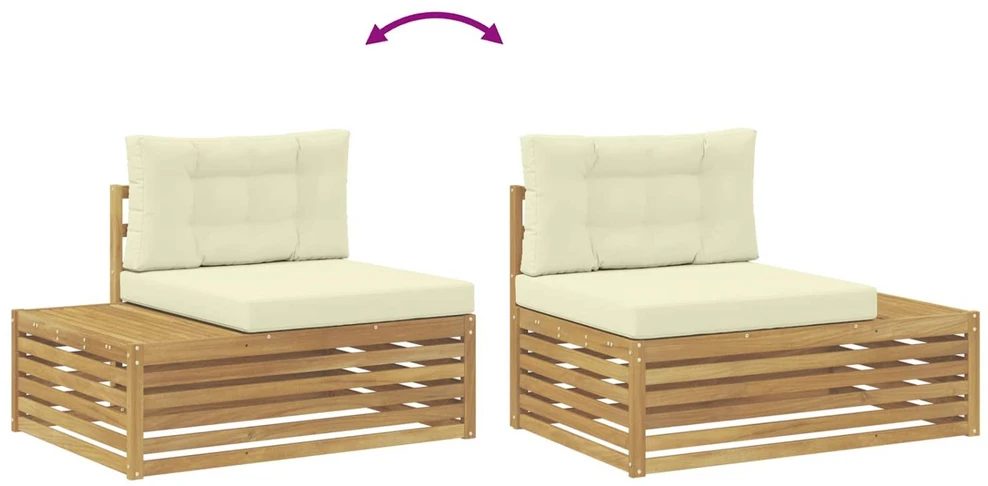 Lauko galinė sofa Kietos akacijos mediena Balta