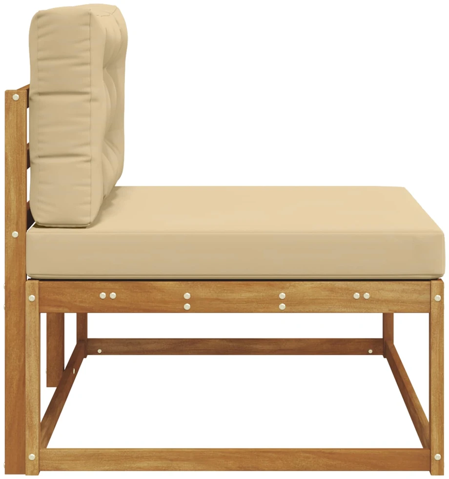 Lauko galinė sofa su pagalve Natūrali 115 x 83 x 73 cm