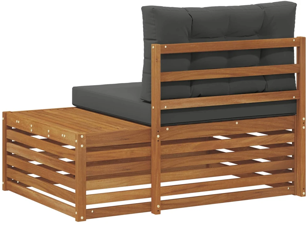 Lauko galinė sofa su pagalve Natūrali 115 x 83 x 73 cm