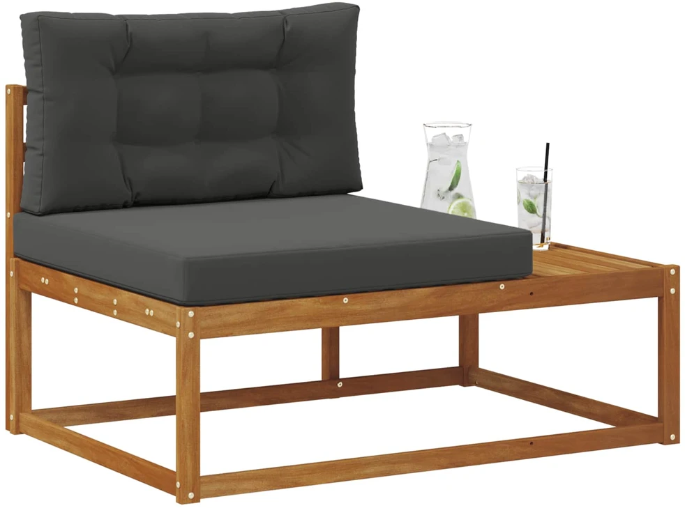 Lauko galinė sofa su pagalve Natūrali 115 x 83 x 73 cm