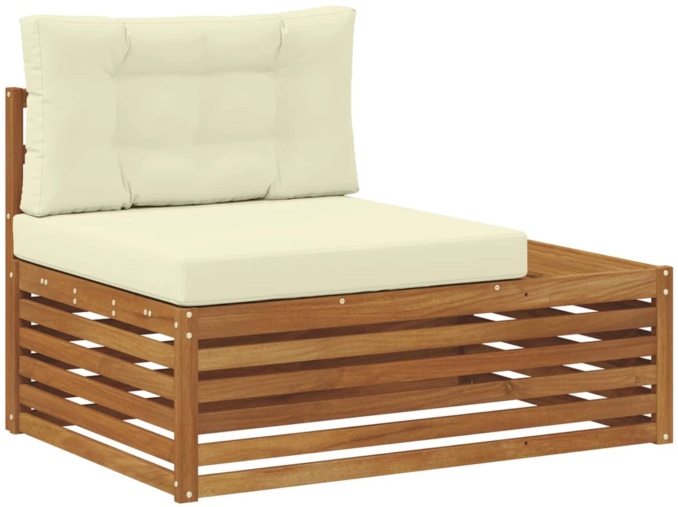 Lauko galinė sofa su pagalve Natūrali 115 x 83 x 73 cm