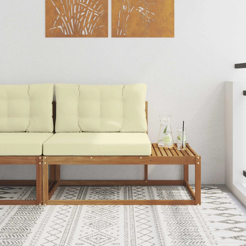 Lauko galinė sofa su pagalve Natūrali 115 x 83 x 73 cm