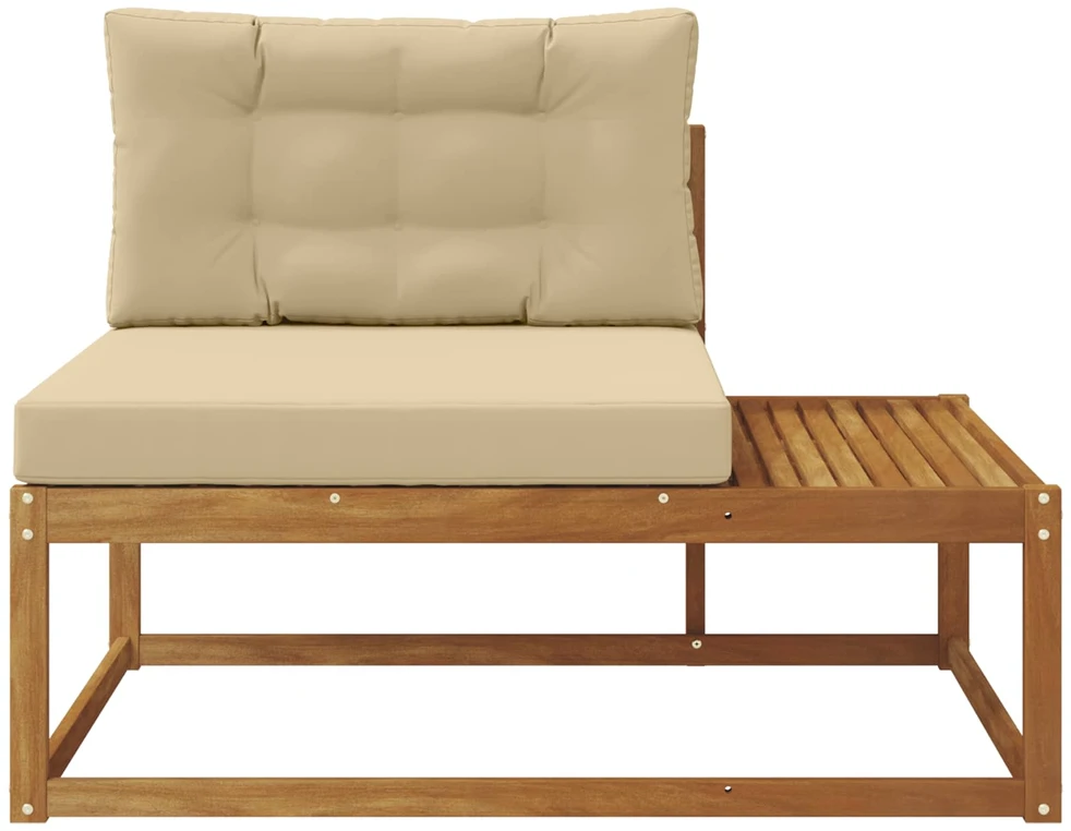 Lauko galinė sofa su pagalve Natūrali 115 x 83 x 73 cm