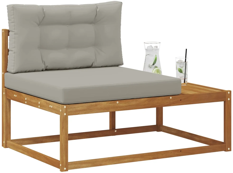 Lauko galinė sofa su pagalve Natūrali 115 x 83 x 73 cm
