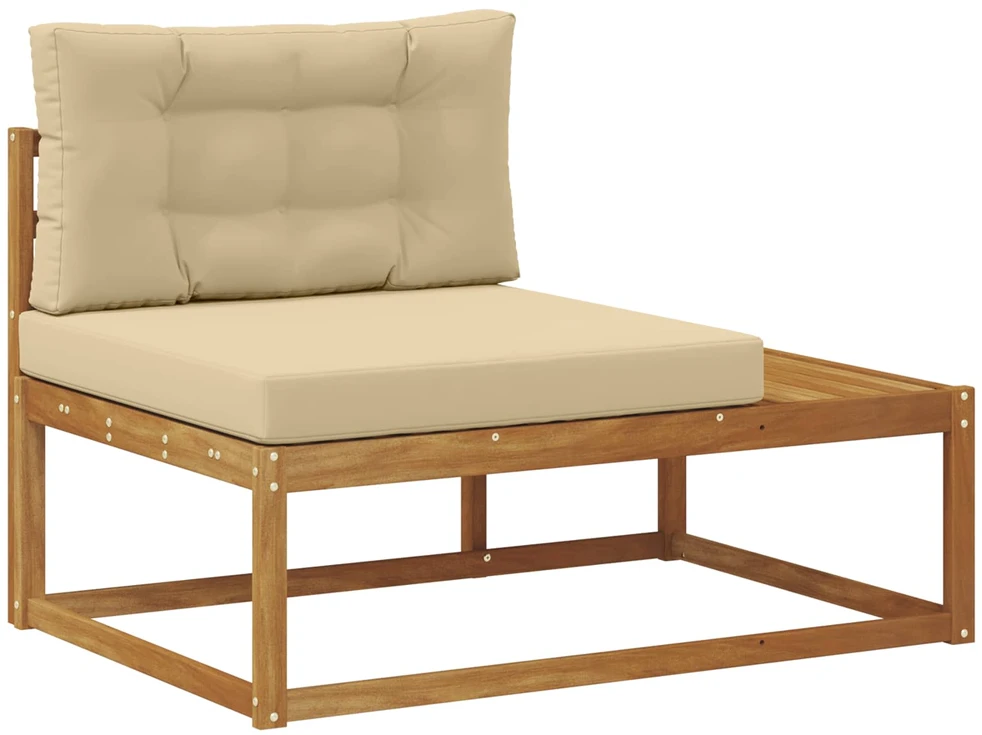Lauko galinė sofa su pagalve Natūrali 115 x 83 x 73 cm