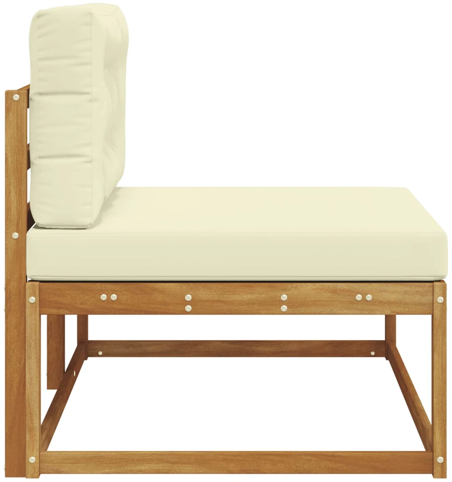 Lauko galinė sofa su pagalve Natūrali 115 x 83 x 73 cm