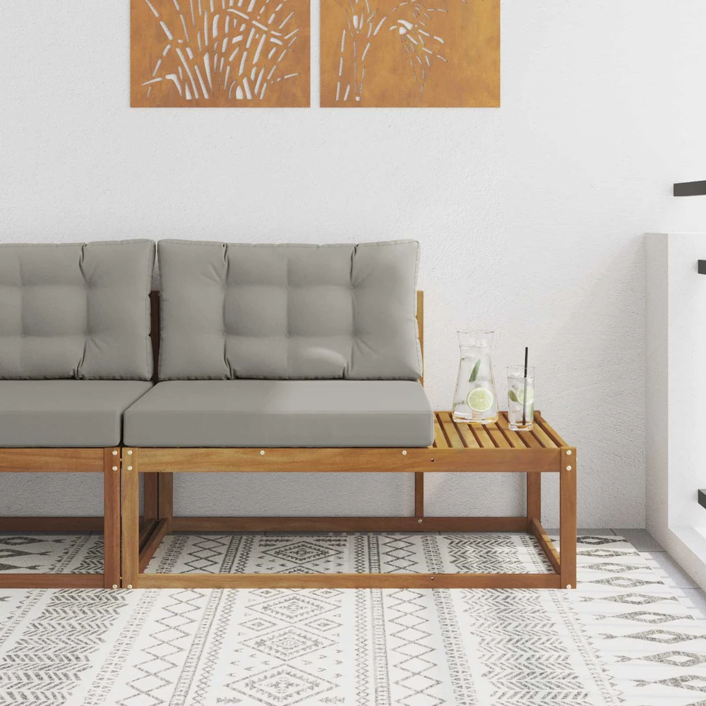 Lauko galinė sofa su pagalve Natūrali 115 x 83 x 73 cm