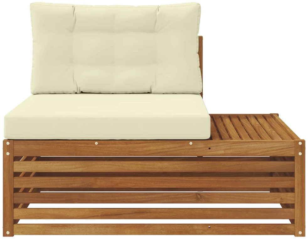 Lauko galinė sofa su pagalve Natūrali 115 x 83 x 73 cm