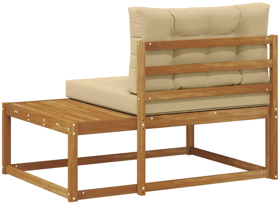 Lauko galinė sofa su pagalve Natūrali 115 x 83 x 73 cm