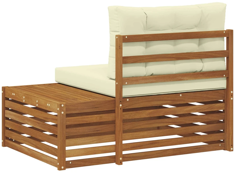 Lauko galinė sofa su pagalve Natūrali 115 x 83 x 73 cm
