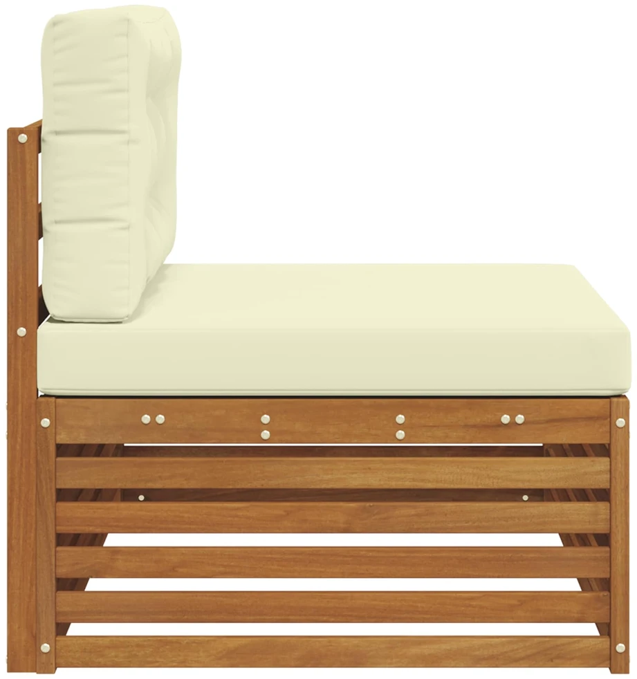 Lauko galinė sofa su pagalve Natūrali 115 x 83 x 73 cm
