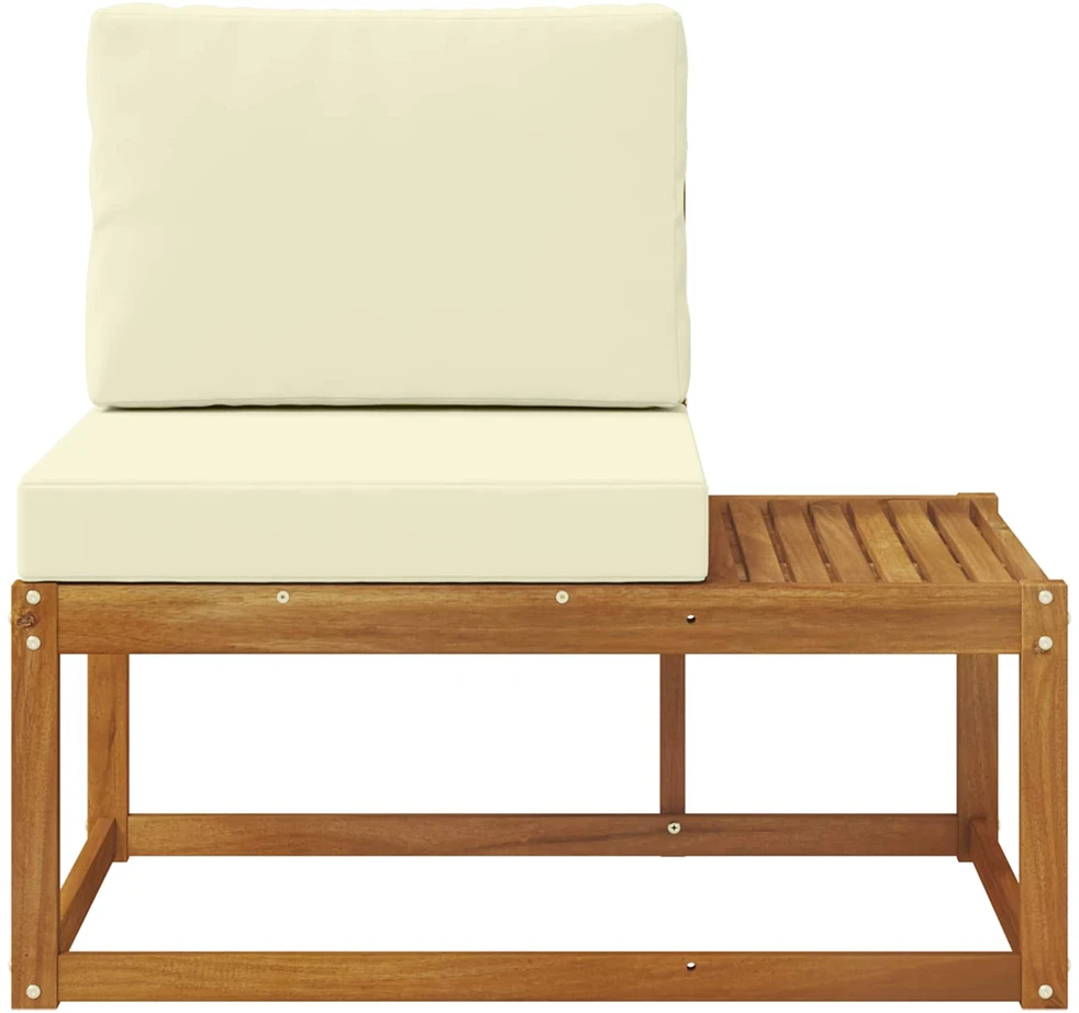Lauko galinė sofa su pagalve Natūrali 91 x 63 x 73 cm