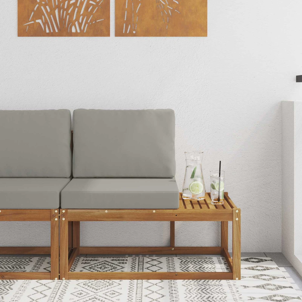 Lauko galinė sofa su pagalve Natūrali 91 x 63 x 73 cm