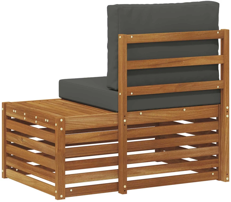 Lauko galinė sofa su pagalve Natūrali 91 x 63 x 73 cm